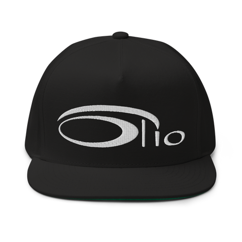 Olio White Logo Flat Bill Cap